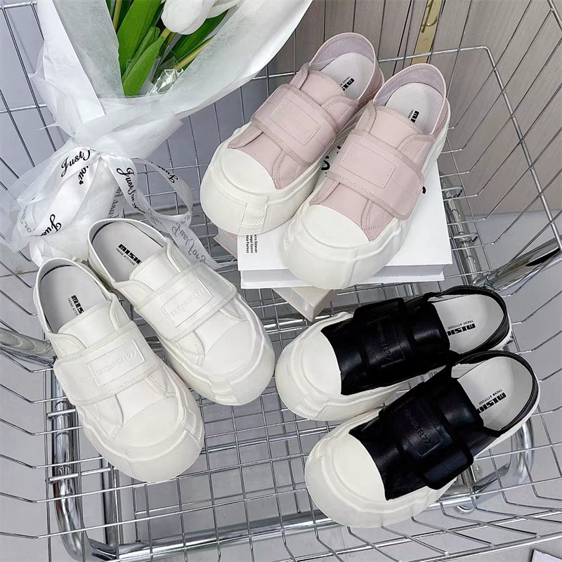 2396－1日系丑萌魔术贴大头面包鞋女2023夏季新款百搭松糕厚底