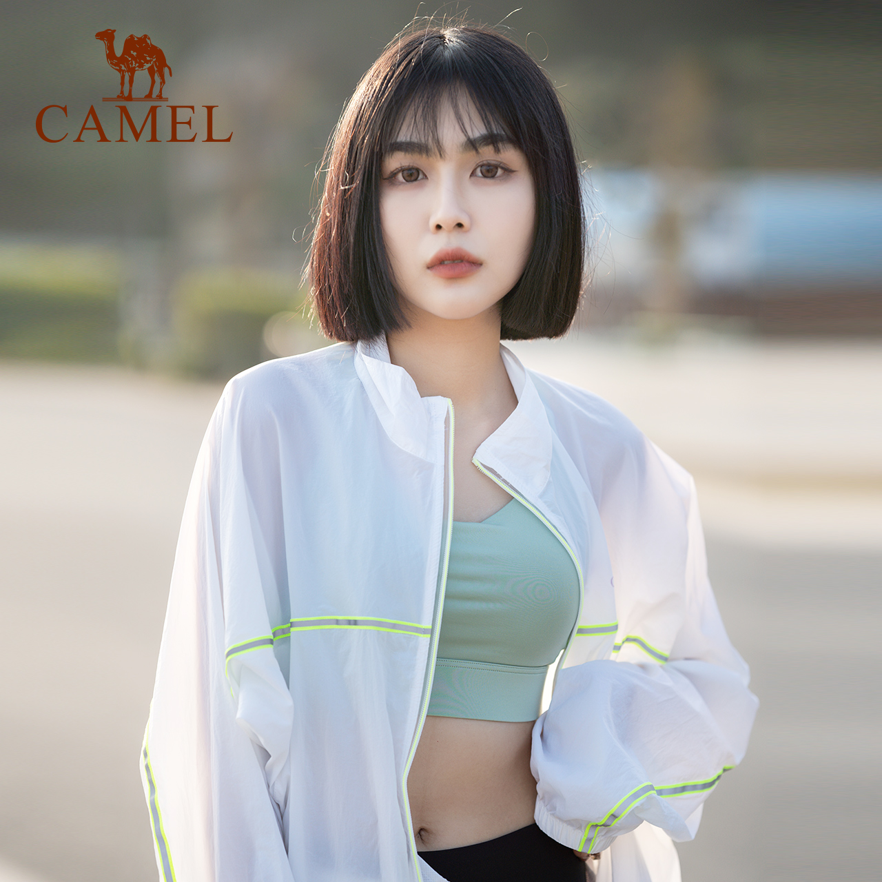 熊猫户闲宽松时尚百搭防晒衣男女同款休闲春夏薄款外套7C72251002