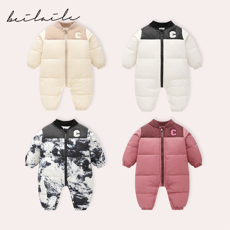 【羽绒连体】【杜邦三防】婴儿童连体衣服宝宝羽绒拜年秋冬连体