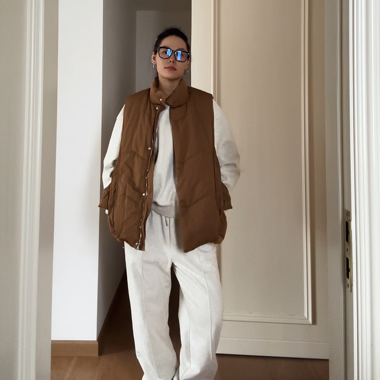 【吉卡思】立领秋冬马甲背心女冬季新款宽松加厚保暖百搭棉服纯色