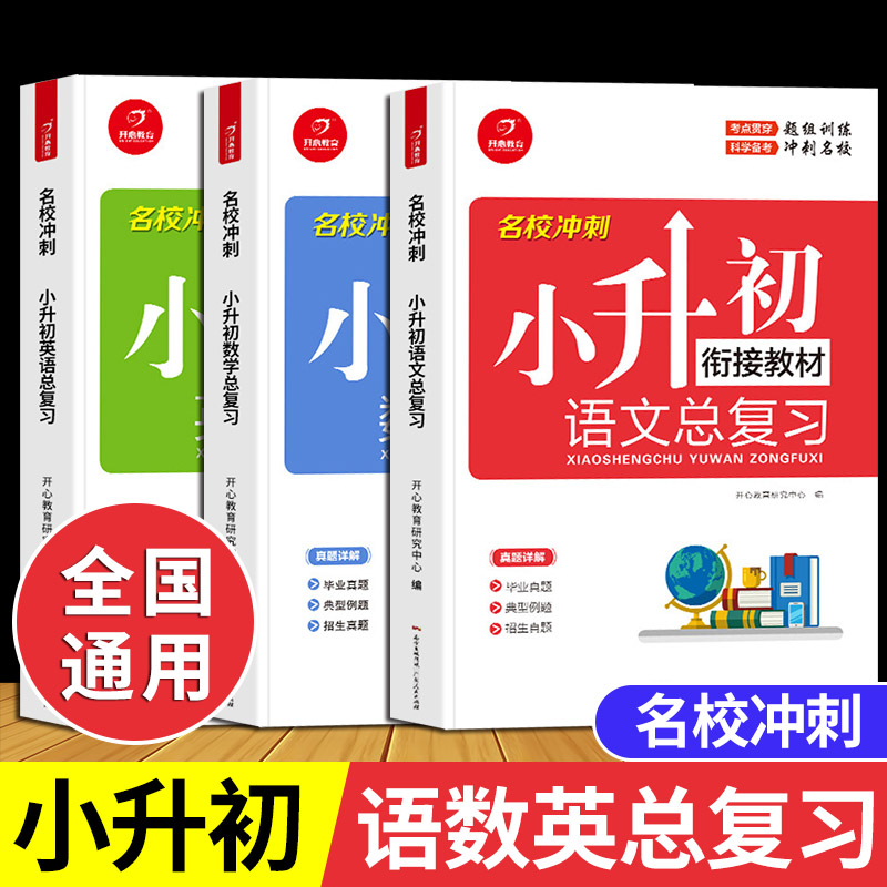 小升初系统总复习全套3册小学升初中语文数学英语人教版知识大全