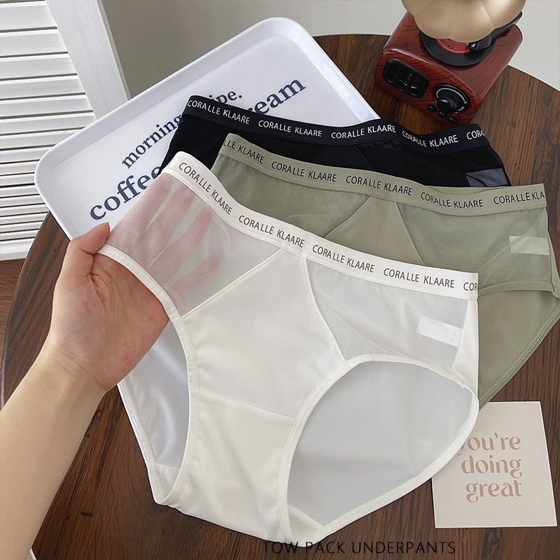 内裤女款新款性感舒适薄款透气简约网纱爆款中腰无痕三角蕾丝短裤