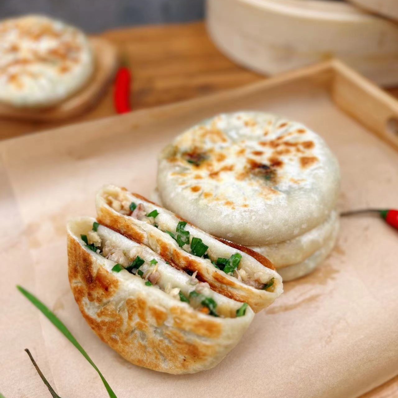 妈妈是超人【韭菜肉手工馅饼】营养早餐速食煎饼速冻手抓饼10个装