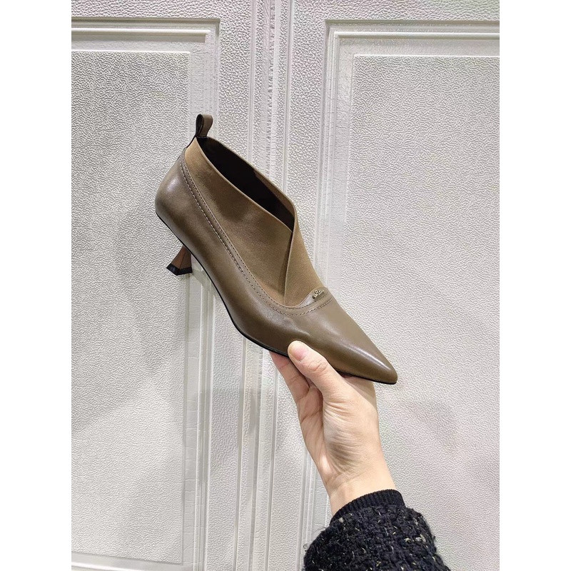 5389-A4-2023新款牛皮乐福鞋真皮软底单鞋休闲女士工作鞋厚底鞋