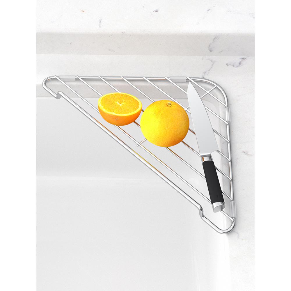 厨房沥水架浴室洗漱杯子洗碗海绵收纳架304不锈钢三角水槽置物架