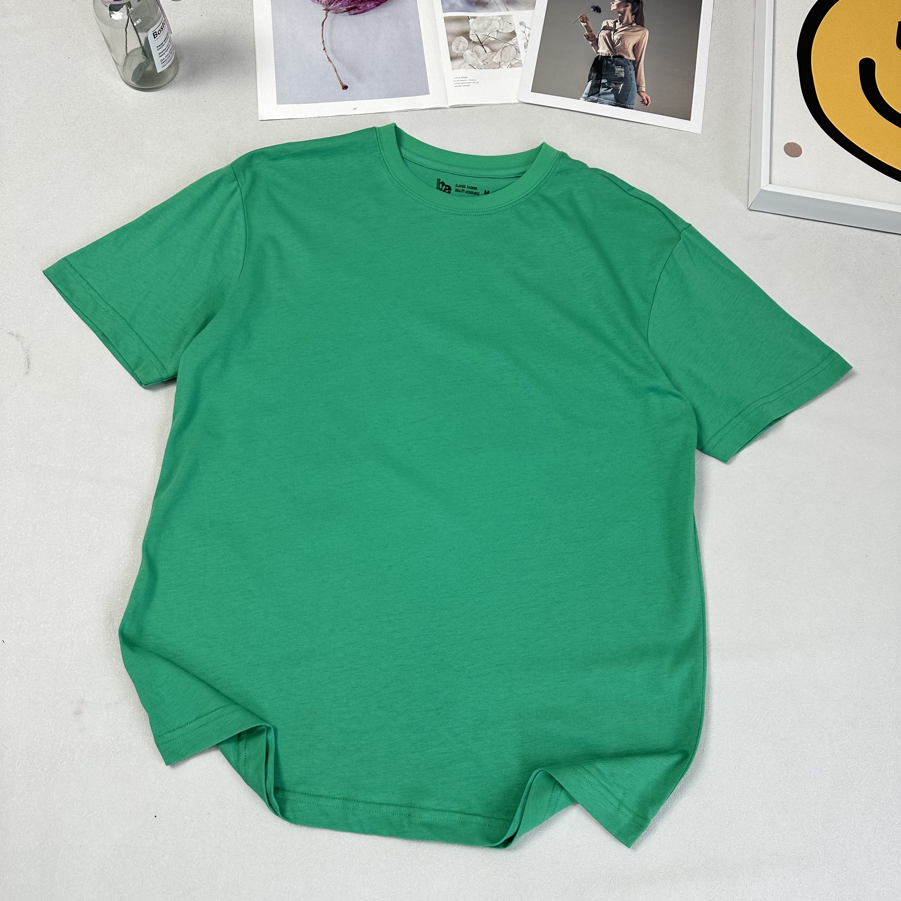 BE558男士纯棉绿色短袖T