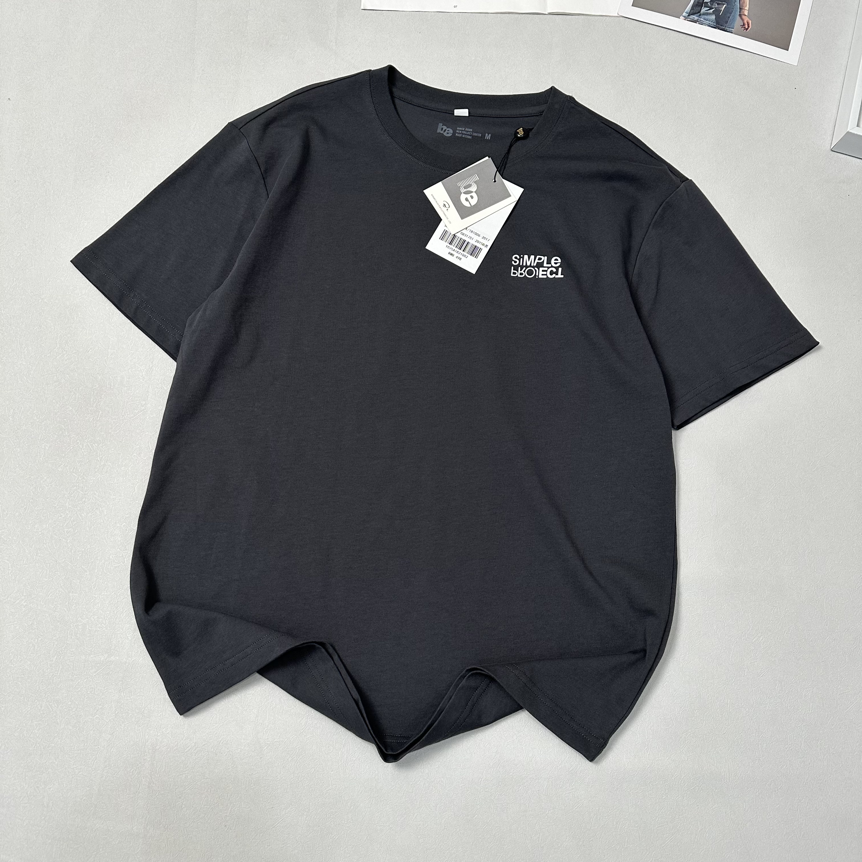 BE382男士纯棉国旗灰短袖T