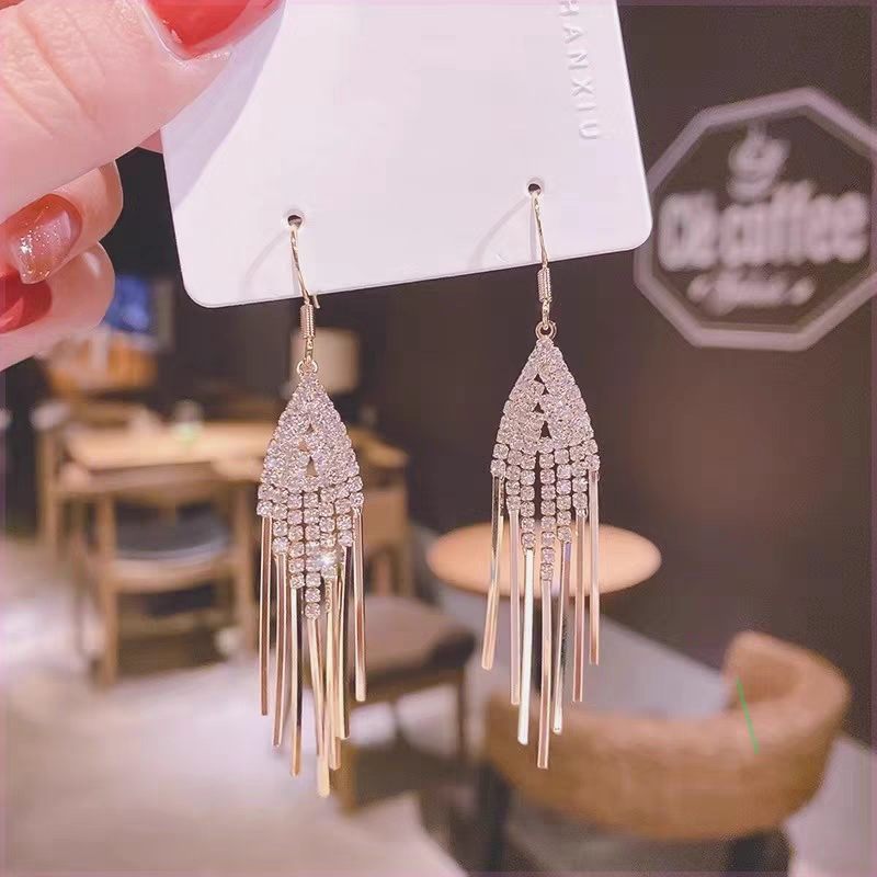 铜合金耳饰 【珊珊专属】孔雀系列耳饰时尚轻奢百搭长款银色系列