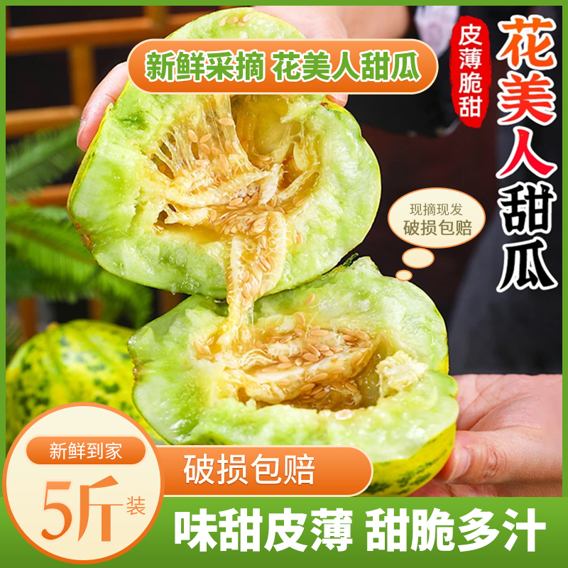 山东头茬蜜甜新鲜水果香瓜甜脆爽香甜产品甜蜜产地发货破损包赔