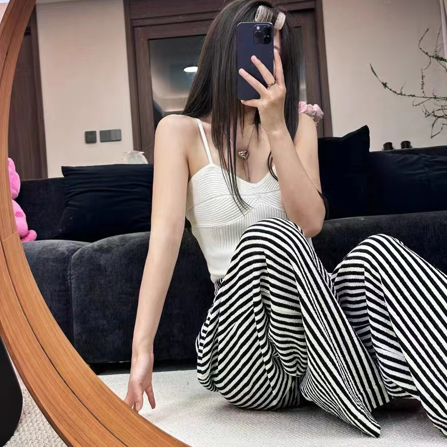 法模FRENCH MODEL 媛.气质款条纹休闲裤女装阔腿裤长裤40850252