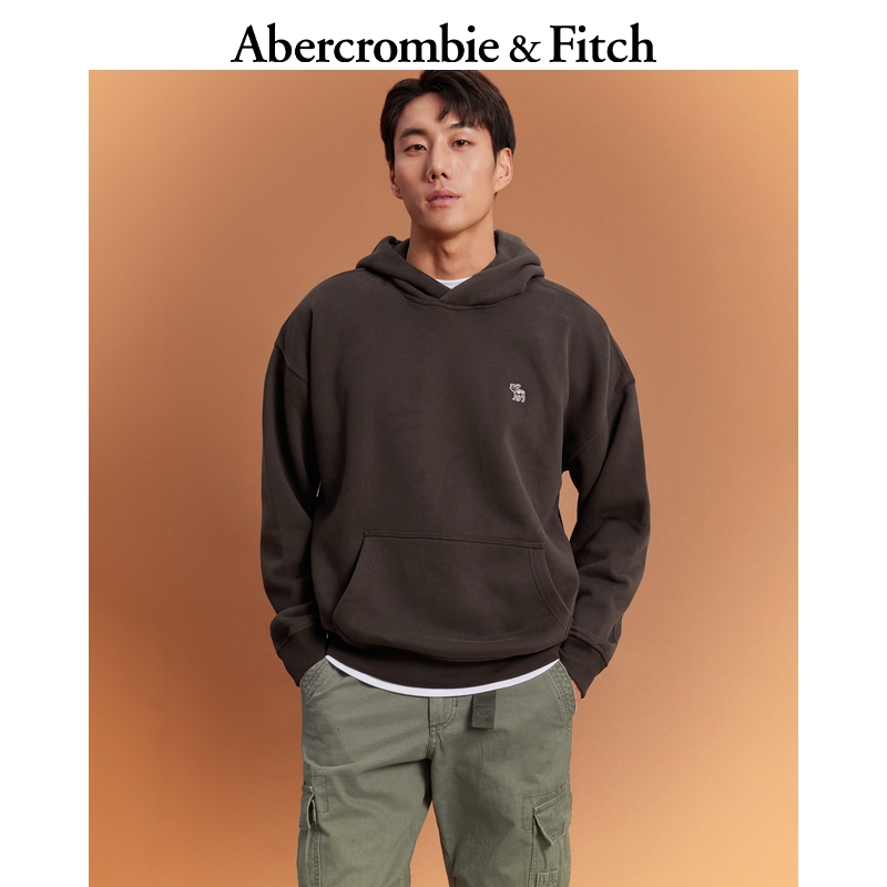 AF男女同款 美式复古街头小麋鹿运动纯色中性风连帽卫衣 330141-1