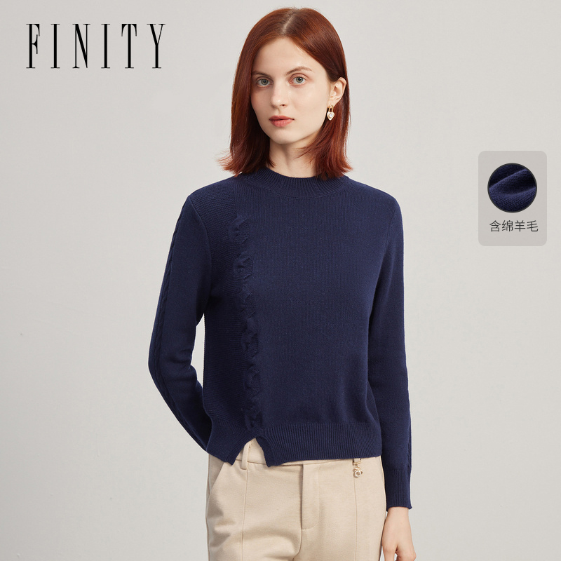 【苏姐严选】FINITY 新款针织衫圆领打底套头百搭纯色 F21V9D22S5