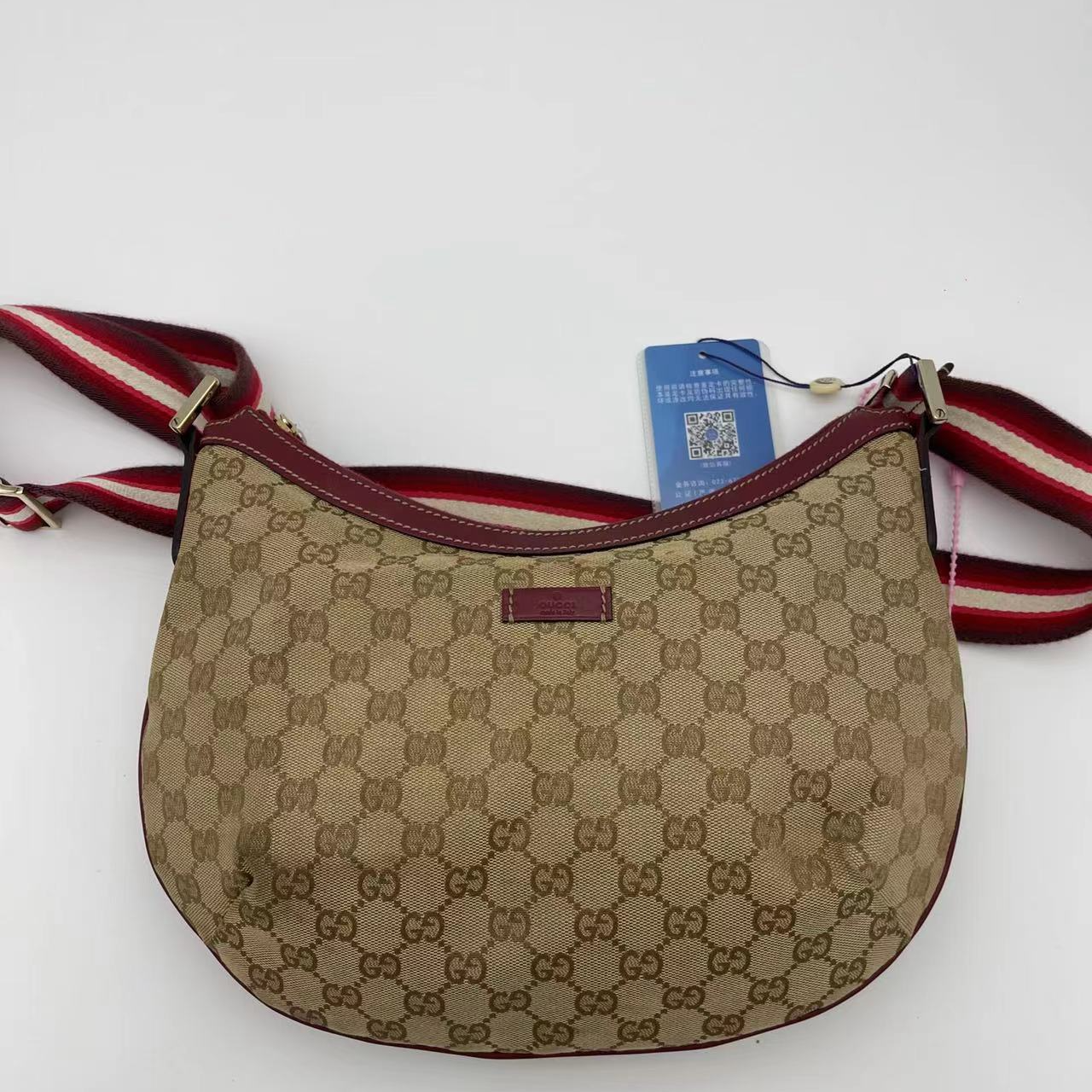 95新 GUCCI/古驰 红色经典月亮包