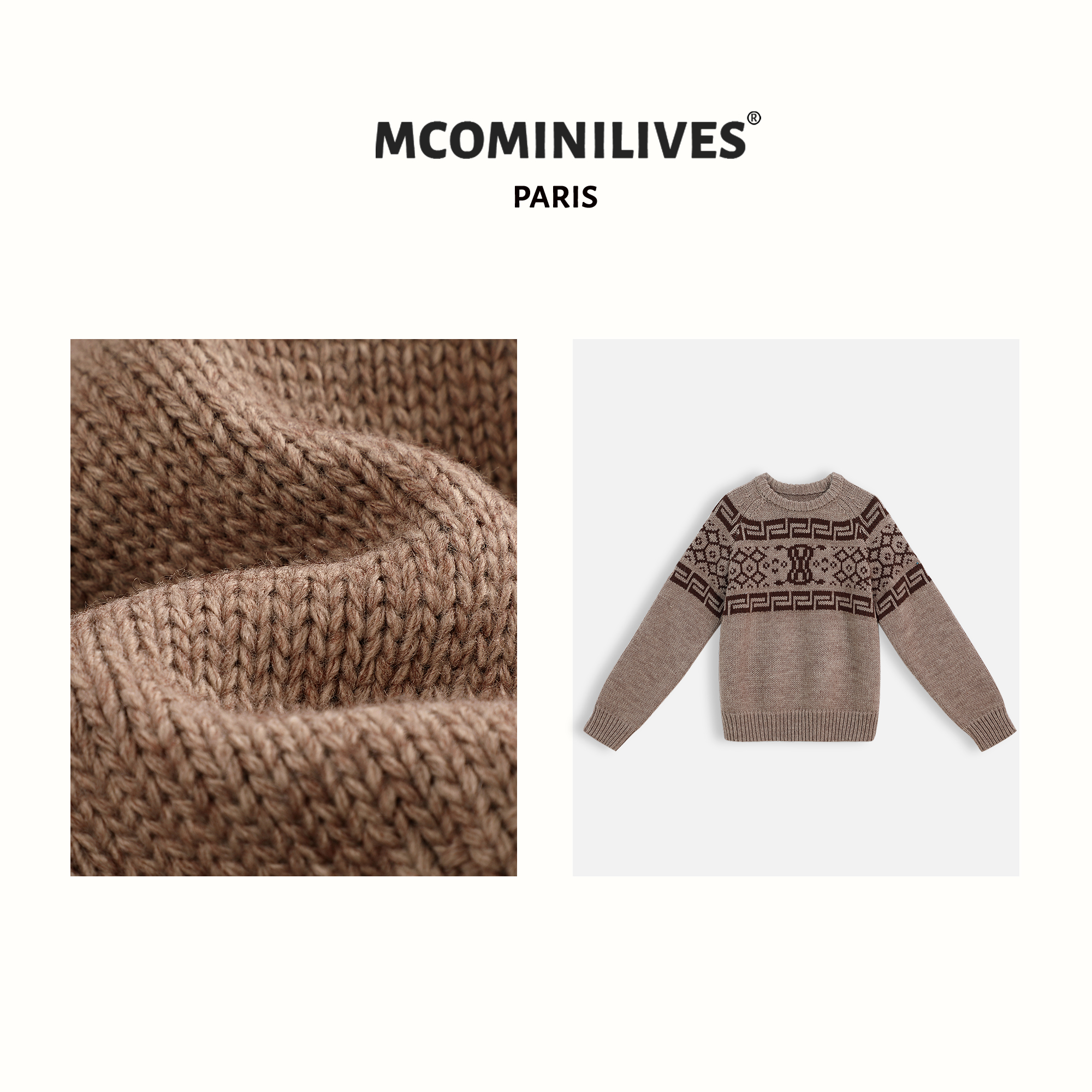 彬彬&SALOME【蜂窝毛衣】2023秋冬短款限定宽松百搭圆领绵羊毛毛衣