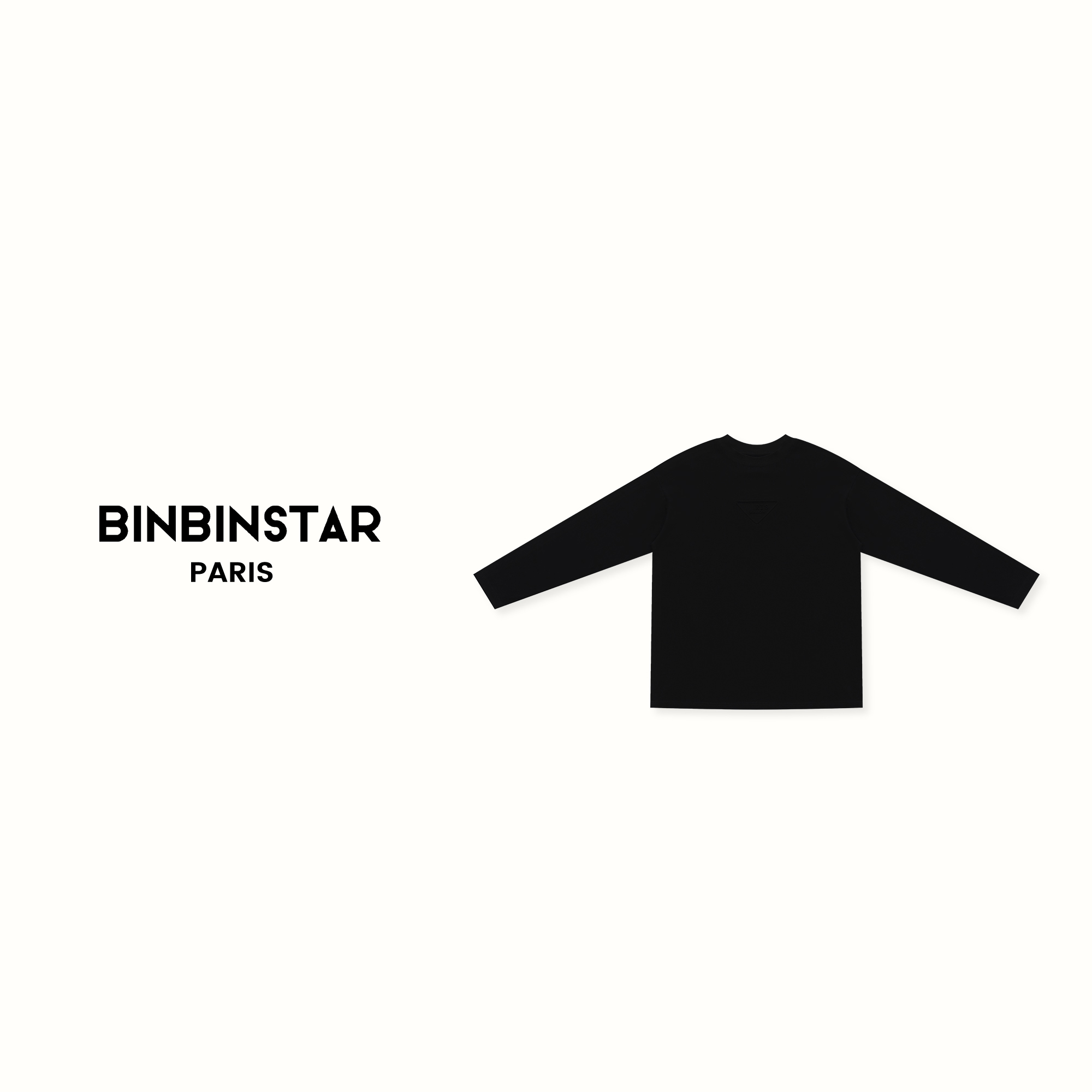 BIN&【守护三角】2023秋冬小版T恤圆领长袖打底衫潮流百搭