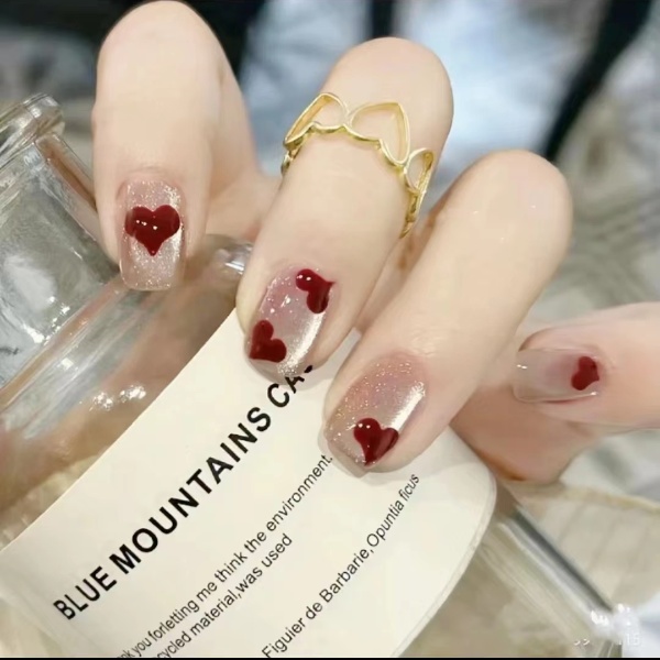冰晶公主穿戴甲蝴蝶结指美甲贴片可爱小众中长款穿戴假指甲 v122