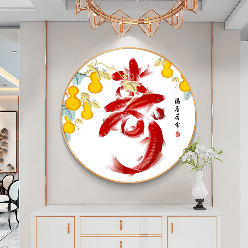 DC/蒂彩【福寿有余】钻石画客厅玄关餐厅挂画点贴钻十字绣手工diy