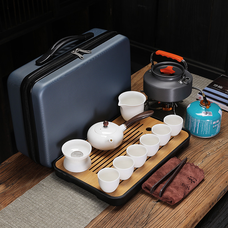 融俊轻奢旅行茶具套装便携包户外功夫车载野外露营泡茶简约水壶炉