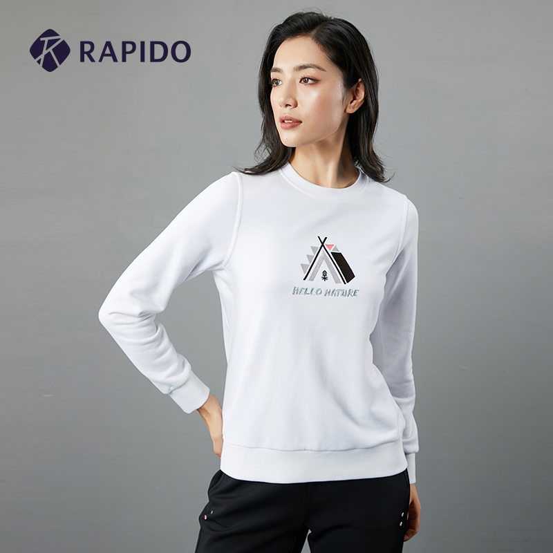 RAPIDO雳霹道女士型时尚刺绣logo圆领套头运动卫衣CP0941L41