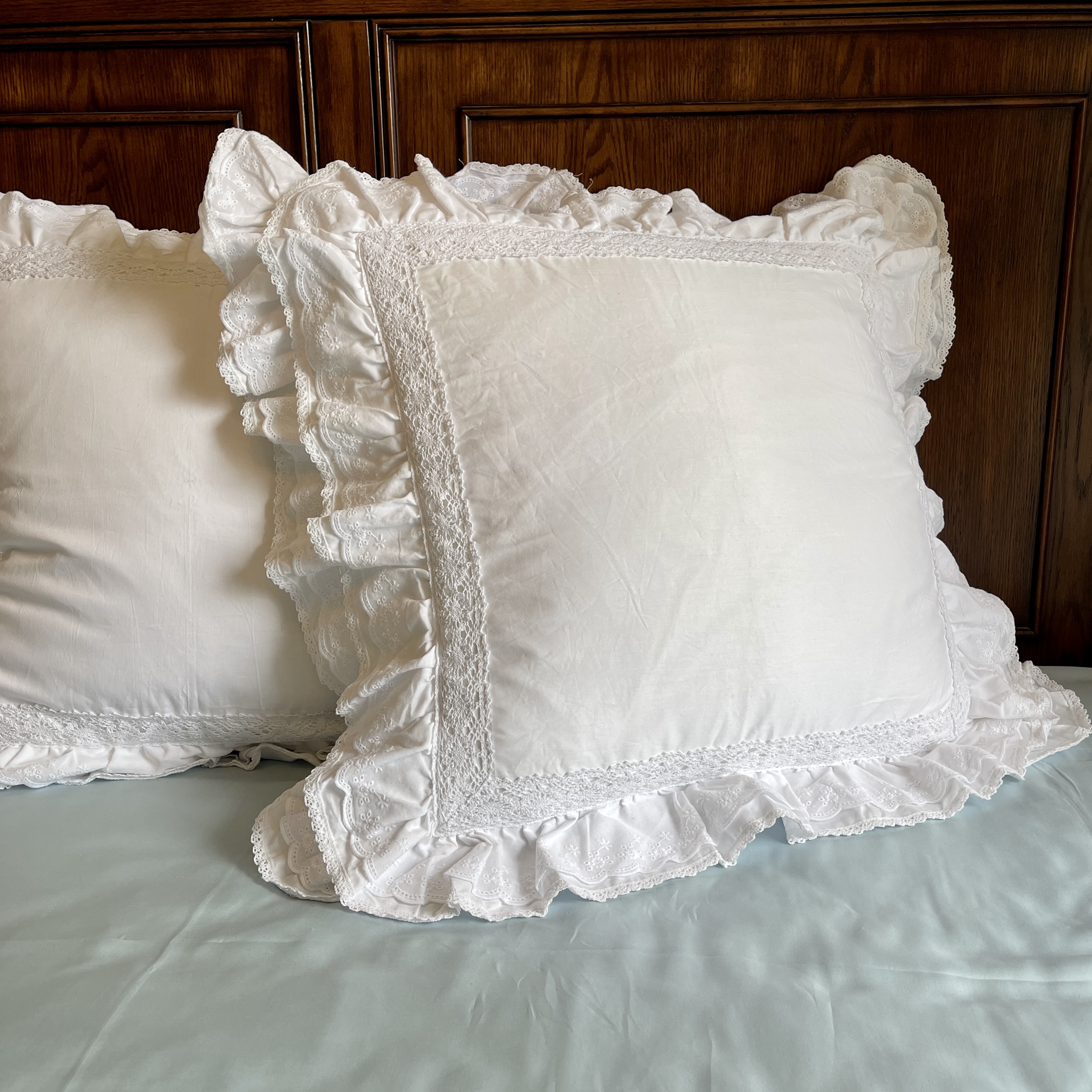 抱枕/pillow法式层层蛋糕公主贡缎白色棉质靠包60*60