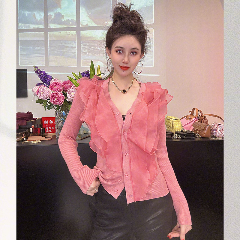 102806秋冬新款韩版长袖针织衫女网红修身显瘦打底衫百搭毛衣开衫