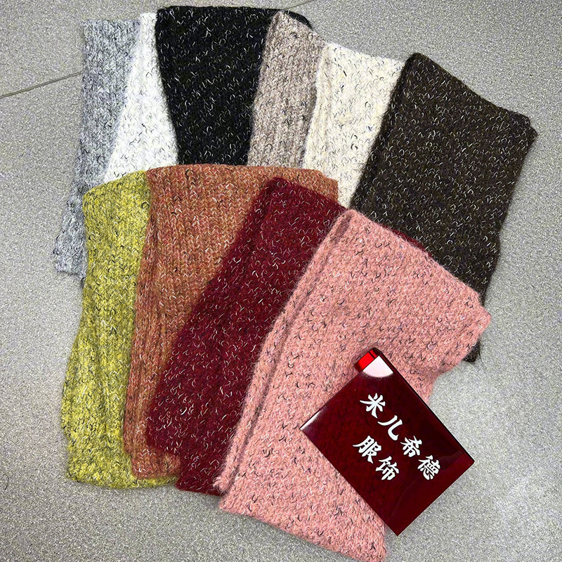 113002秋冬新款韩版时尚针织围巾女士百搭纯色保暖网红披肩围脖