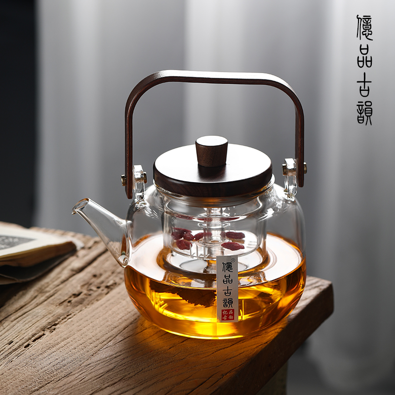 亿品古韵 斜提梁壶 四代蒸煮两用 煮茶壶 煮茶器 蒸茶 加厚 耐热