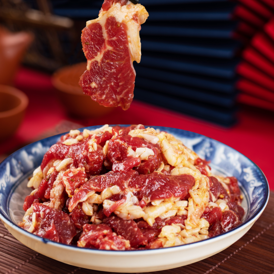 齐函杨佳齐齐哈尔烤肉拌肉牛肉家庭烧烤顺丰包邮250g*4/*8袋