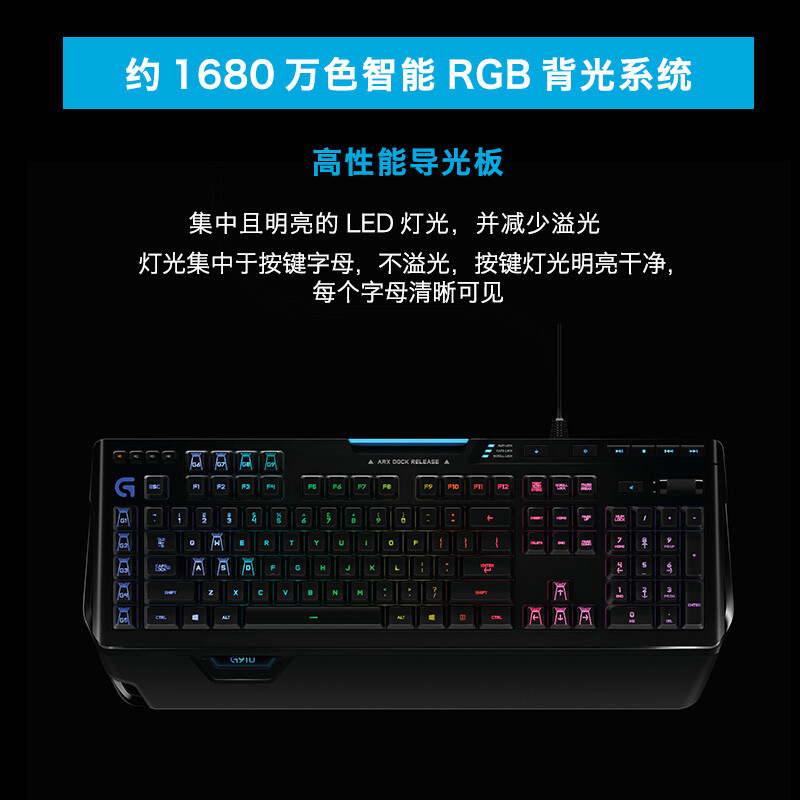 罗技（G）G910机械游戏键盘套装有线全尺寸RGB炫彩背光吃鸡宏编程