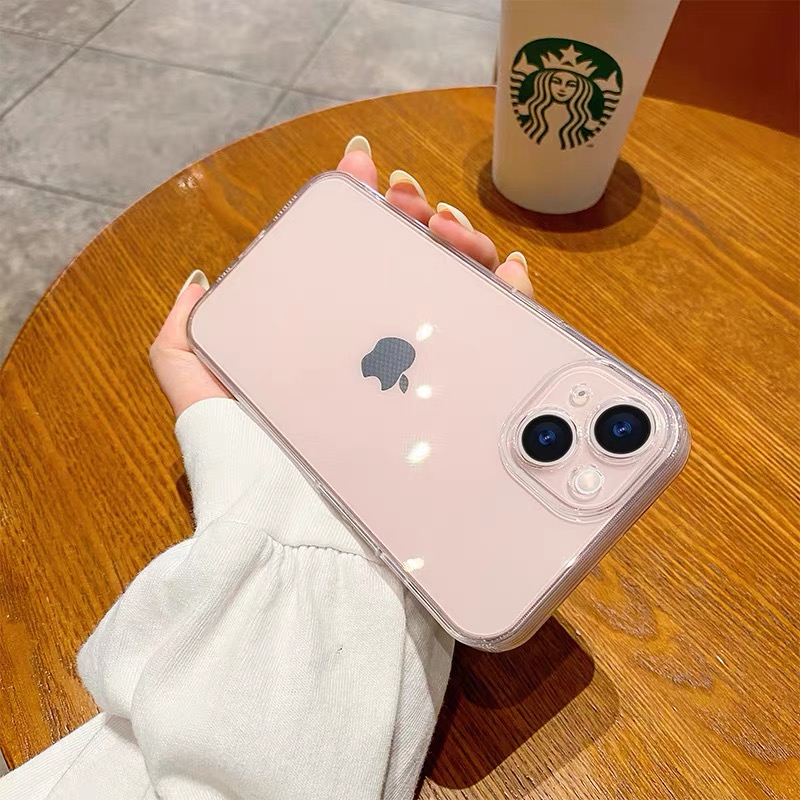 适用苹果/华为/OPPO/VIVO/小米A 简约透明直边软壳硅胶防摔手机壳