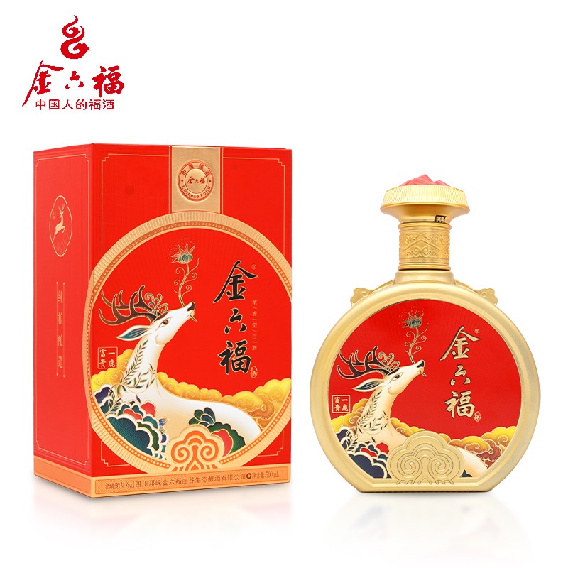 金六福一鹿富贵 50.8度 浓香型白酒 500ml/瓶50.8度500ml