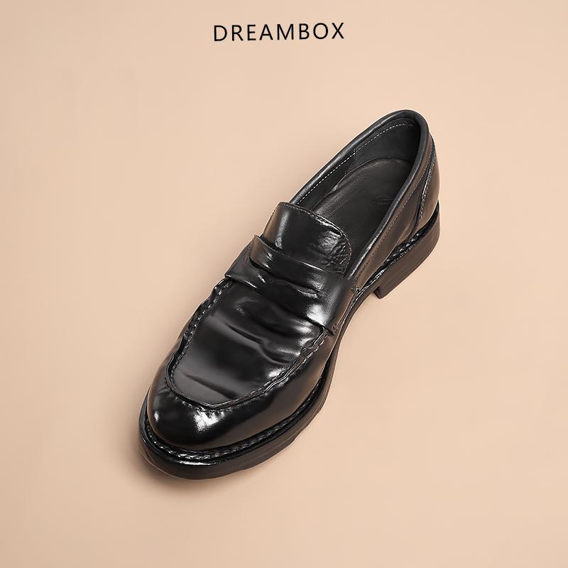 dreambox钧博【情侣款】乐福鞋男意大利马臀皮固特异工艺商务皮鞋