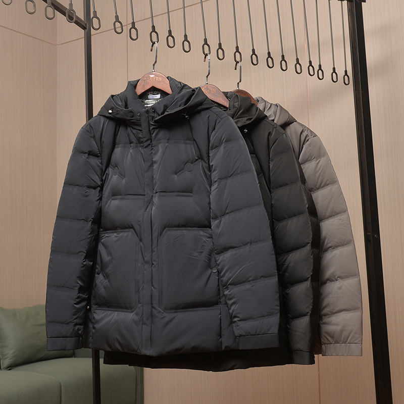 SYPD  2165 秋冬加厚保暖中长款连帽大鹅羽绒服外套
