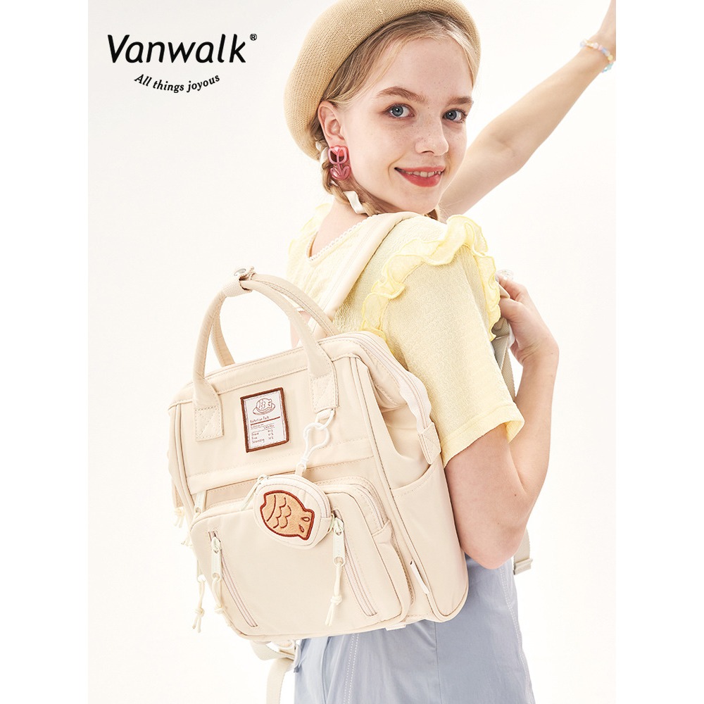 VANWALK/出走正品芝士奶酪挂件书包小巧手提包学生双肩包旅行背包