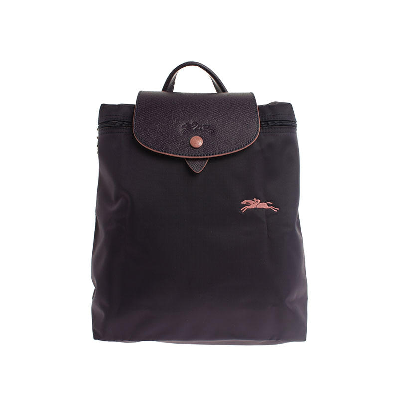 胖虎熙少/LONGCHAMP/珑骧/99新/公价1100/紫色尼龙拼皮/双肩包/72
