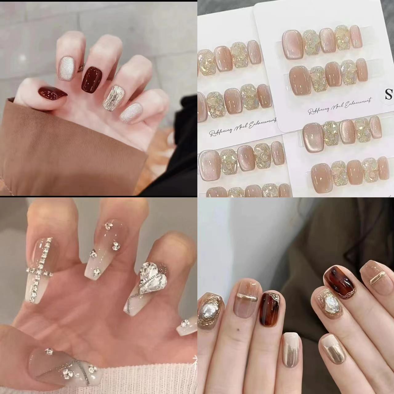 纯手工穿戴甲工具包 包装简约 显白时尚穿戴式链接气质