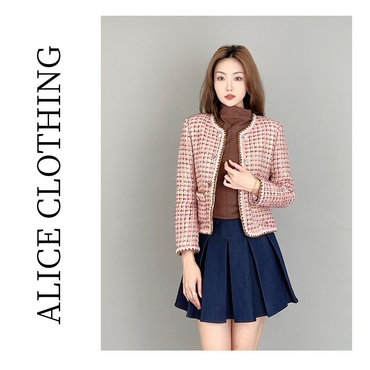 6【ALICE “优雅名片”小香外套】彩织格纹 千金名媛 S2134211Q