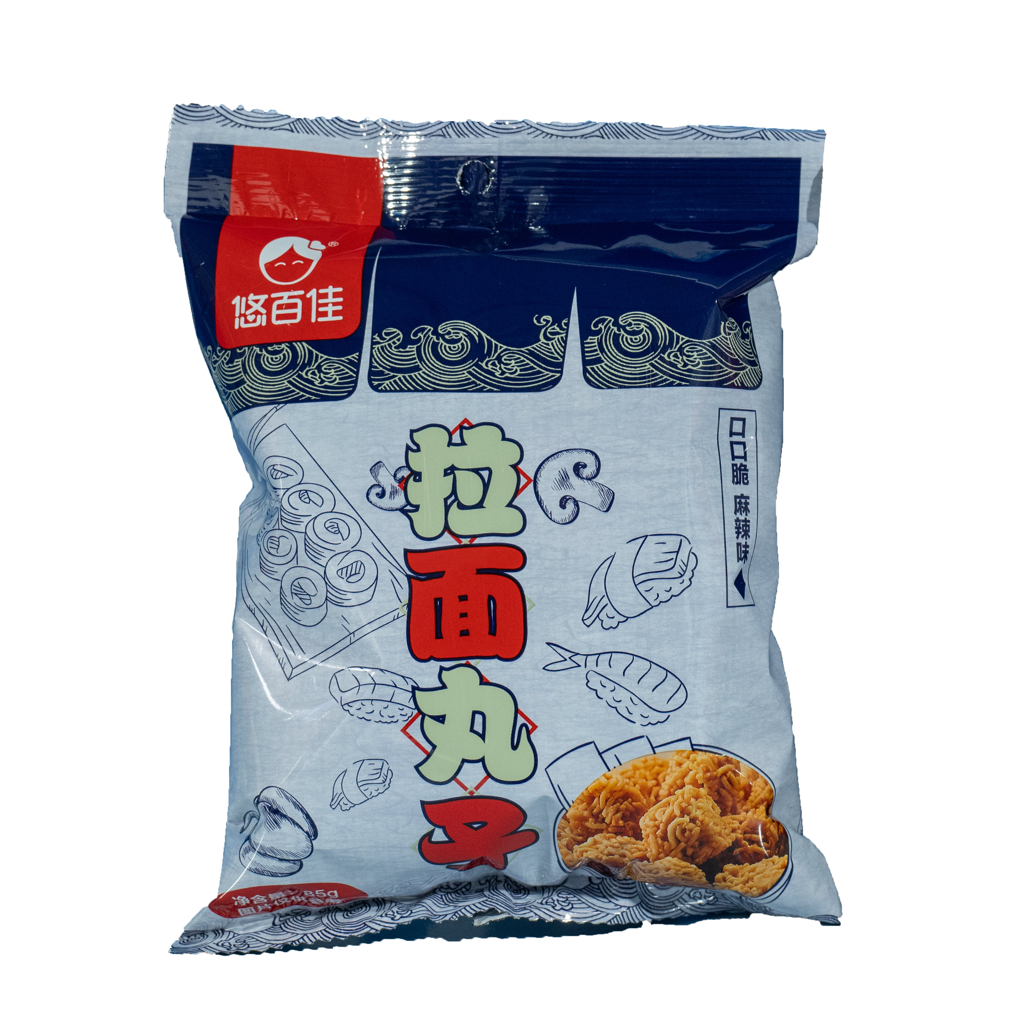 悠百佳 062207拉面丸子麻辣味口口脆休闲零食