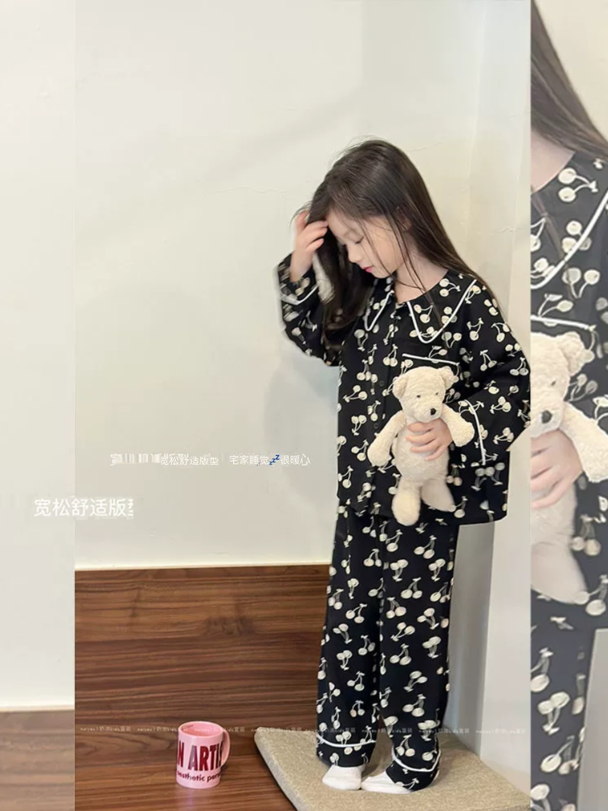 儿童款睡衣秋冬季女孩洋气宽松秋款服中大童女宝宝碎花家居服套装
