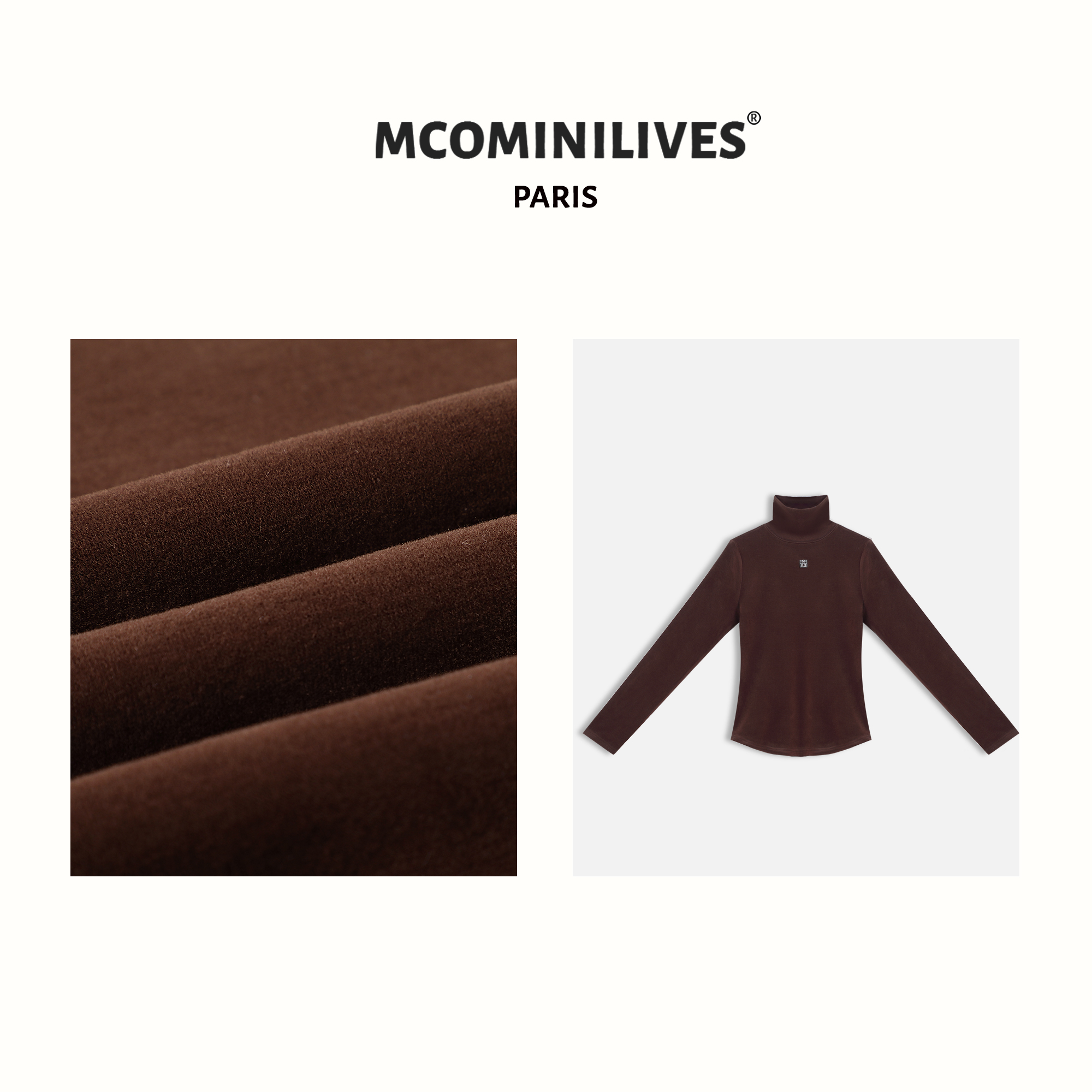 彬彬wei【花瓣香】2023秋冬T恤高领长袖打底衫潮流百搭