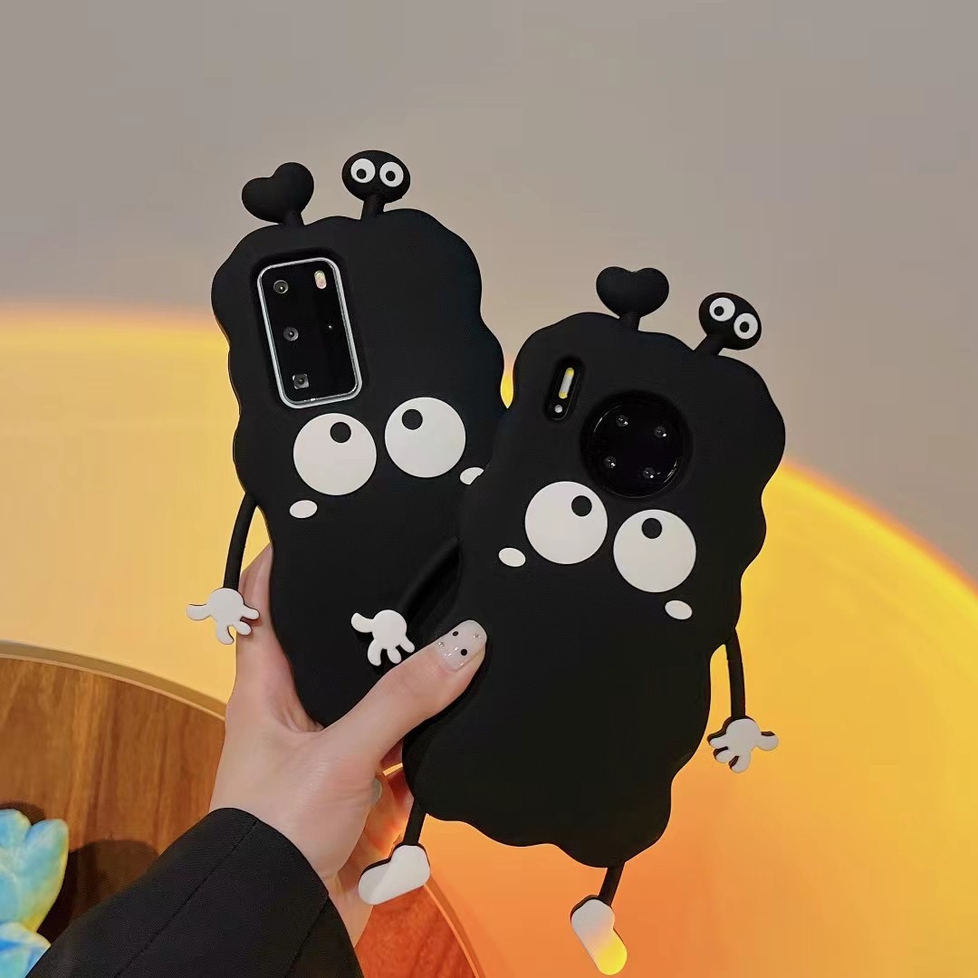 【苹果/华为/荣耀/oppo/vivo】卡通黑煤炭球软硅胶防摔手机壳