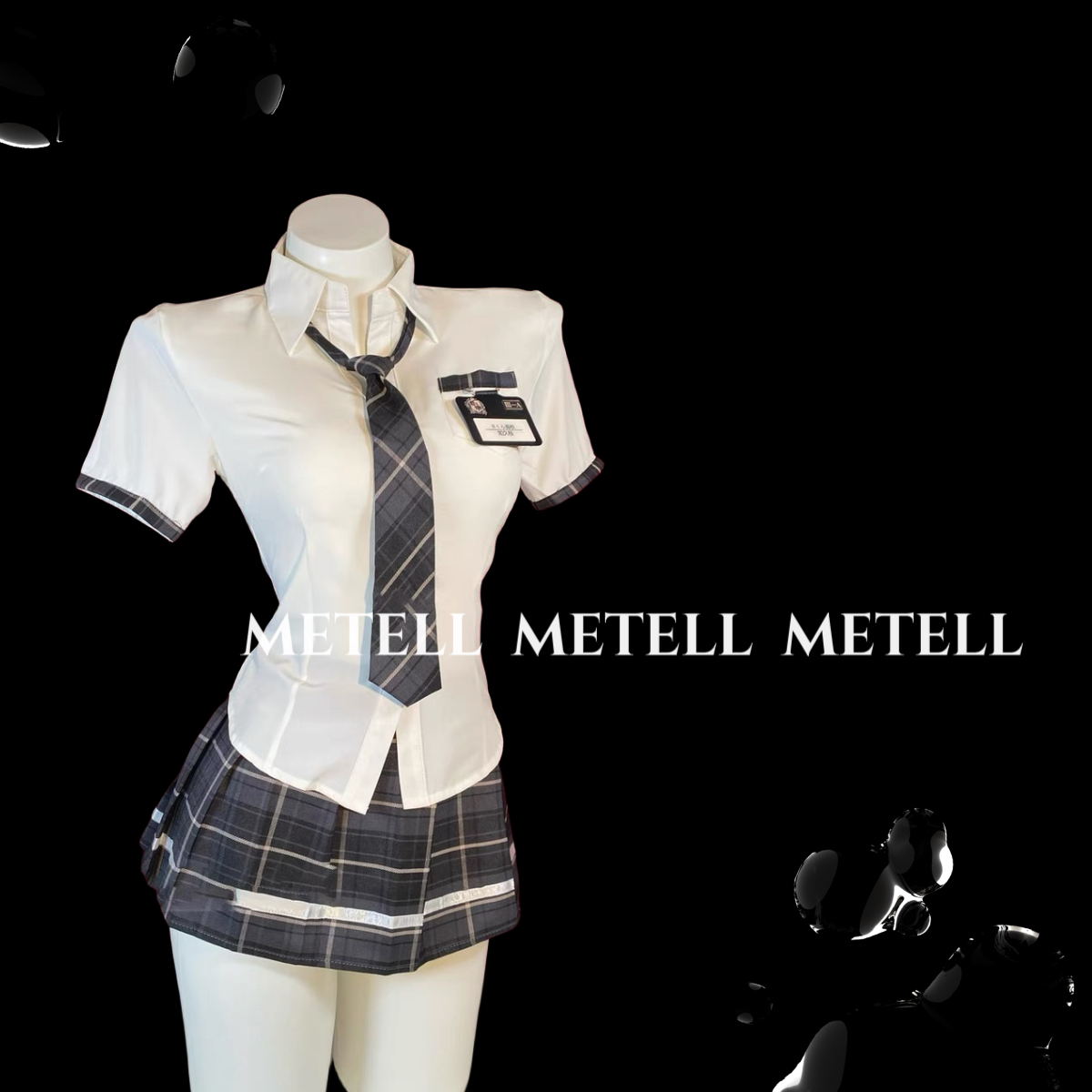 蜜桃甜心二次元日系动漫学院风少女校园制服系列jk格子百褶裙套装