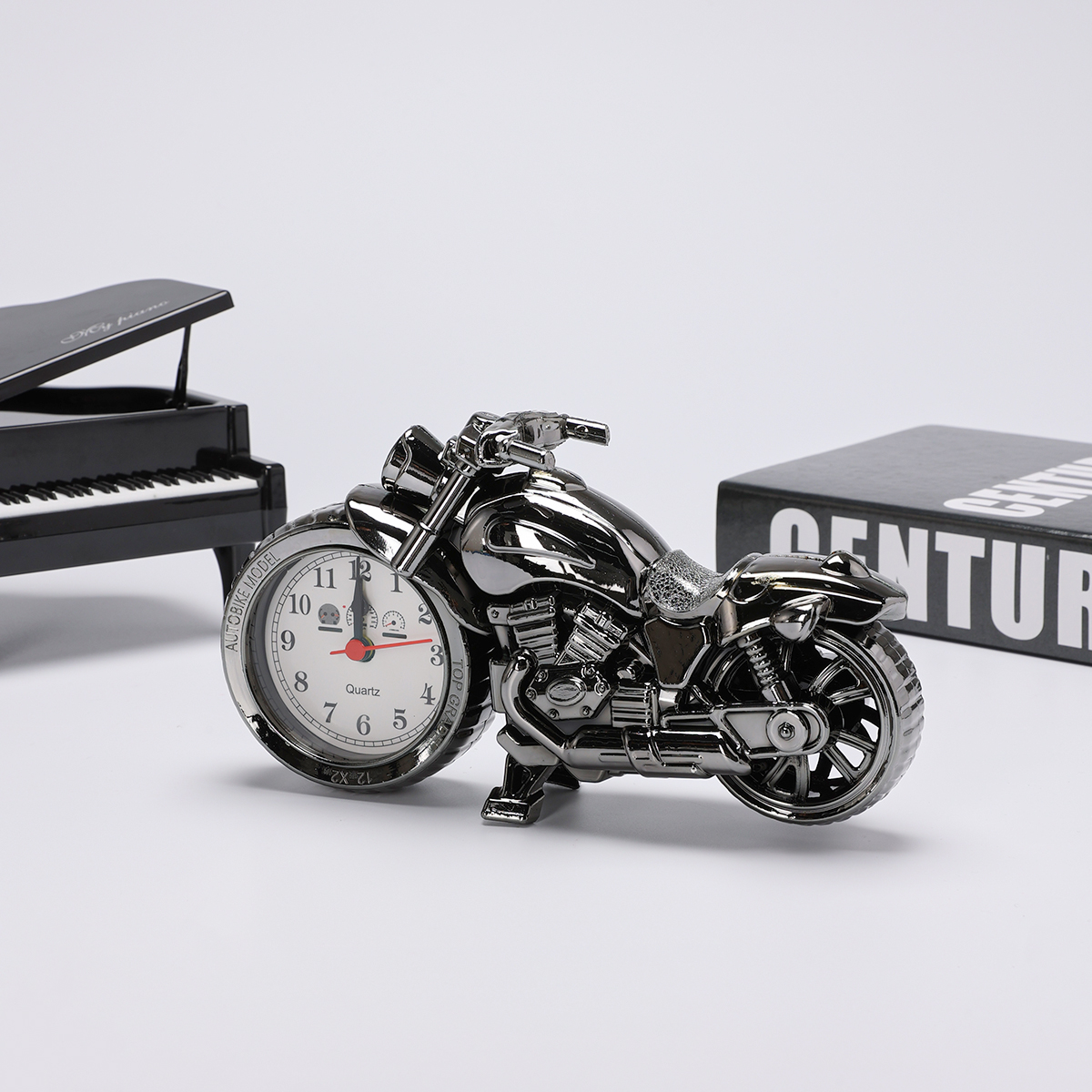 摩托车复古美式创意摆件闹钟学生毕业季开学季生日礼品床头钟闹钟