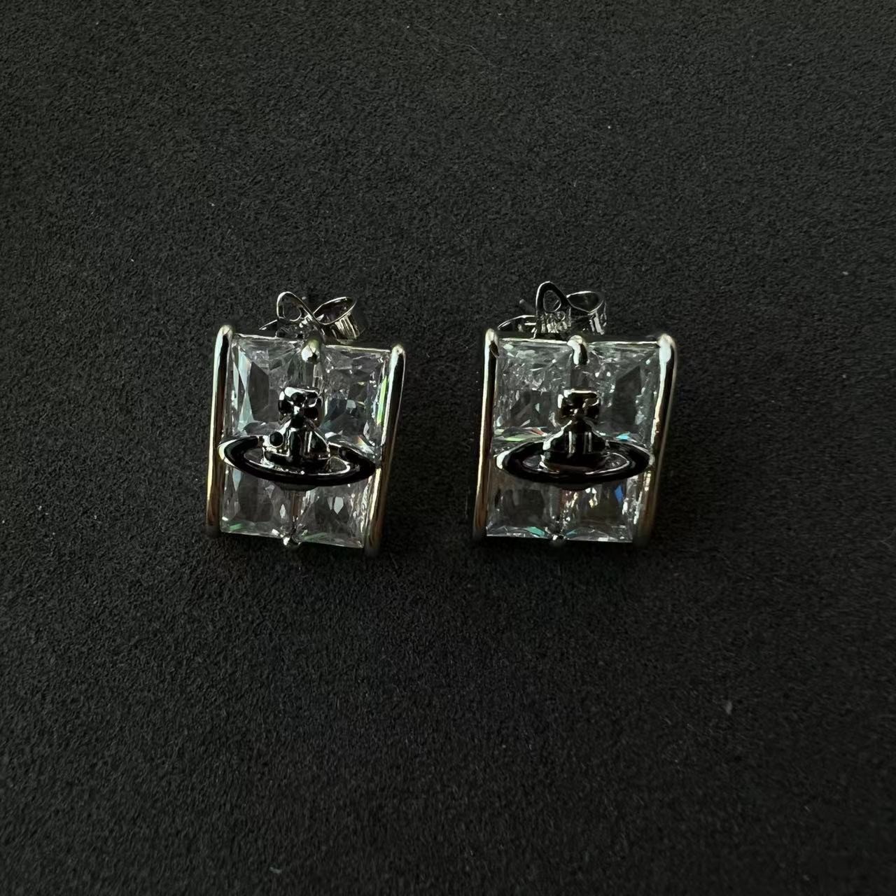 铜合金珐琅耳饰  251-针925银时尚经典款气质轻奢简约##