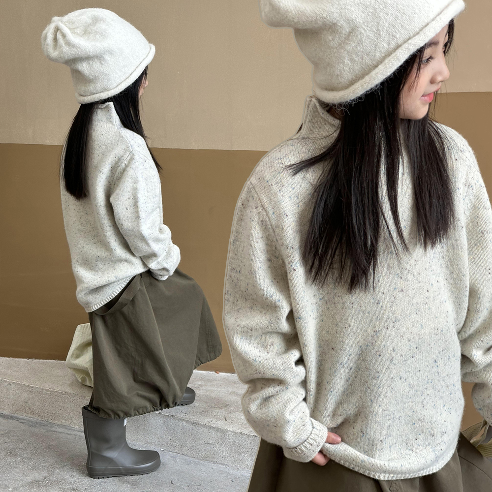 女童半高领毛衣2023秋装新款儿童大童秋冬款加厚洋气针织打底上衣