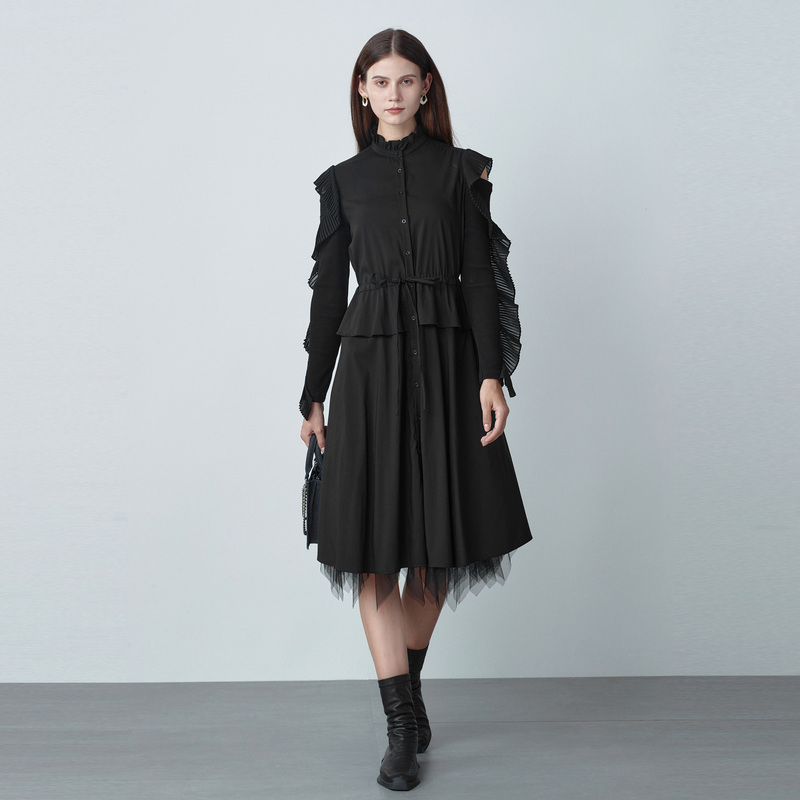 【李易行】圣迪奥衬衫气质设计师连衣裙S221Z1267