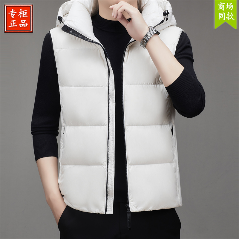 新款男装时尚羽绒外套运动外穿连帽马甲背心冬季休闲男士潮流马夹