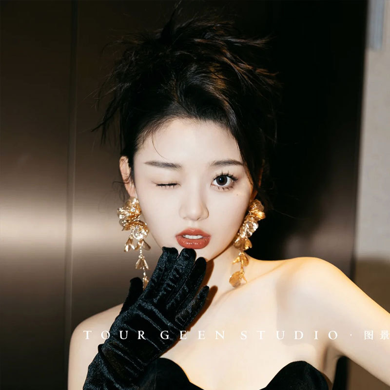 花朵流苏耳环欧美夸张重长款耳坠时尚高级感新娘礼服耳饰品女