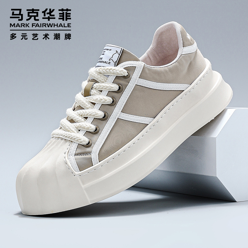 马克华菲男士休闲板鞋男鞋时尚休闲鞋百搭厚底运动低帮潮鞋小白鞋