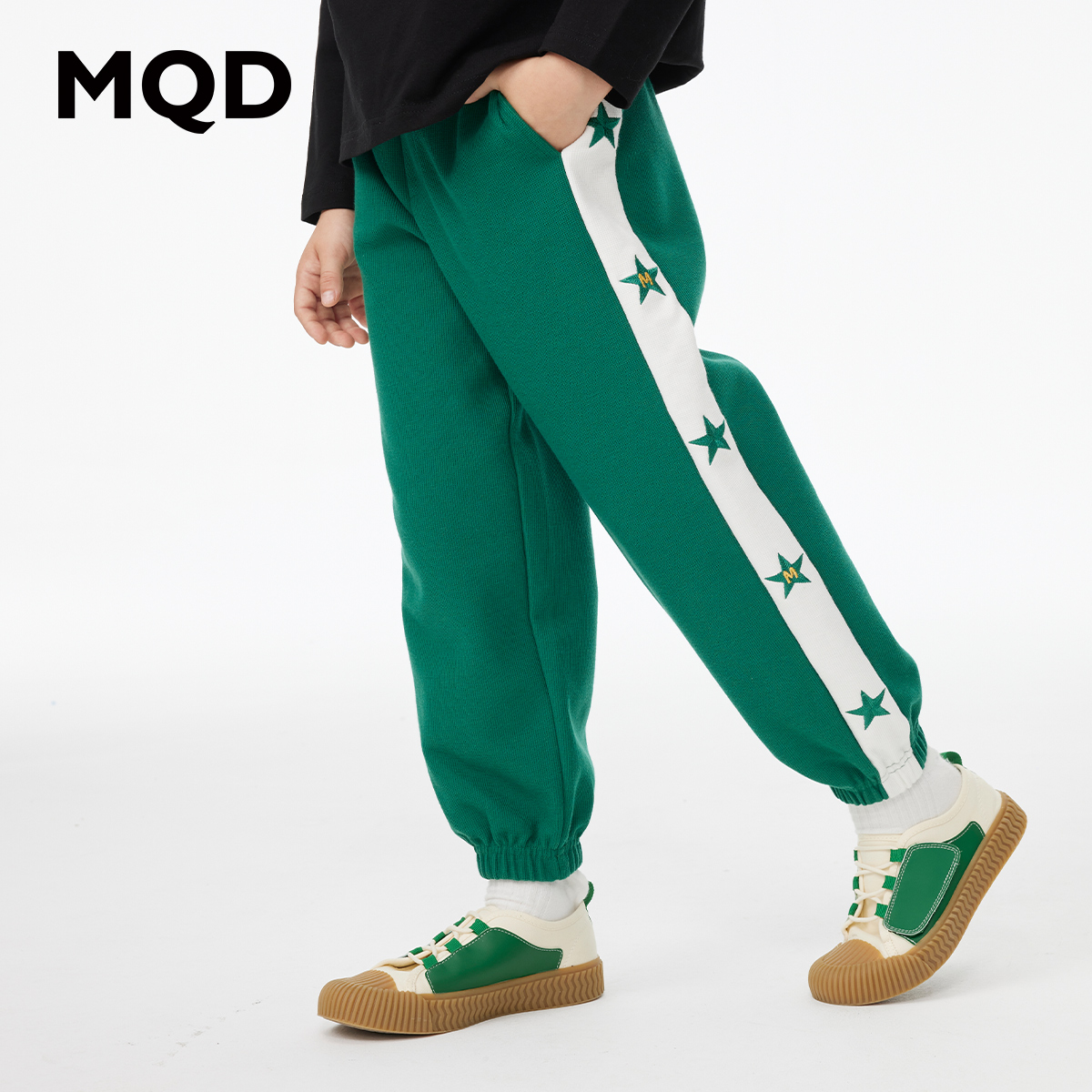 MQD童装儿童春秋新款休闲针织长裤中大童运动舒适裤子潮9633W1603